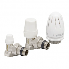 Комплект для підключення радіатора Koer SET-11 - 1/2"x1/2" (кутовий) з термоголовкою ВЗ (KR3175)