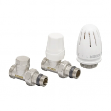 Комплект для підключення радіатора Koer SET-15 - 1/2"x3/4" (прямий) з термоголовкою ЗЗ (KR3180)