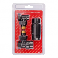 Комплект для підключення радіатора Koer SET-24.Black - 1/2'' кутовий з термоголовкою (KR5283) Комплект для підключення радіатора Koer SET-24.Black - 1/2'' кутовий з термоголовкою (KR5283)